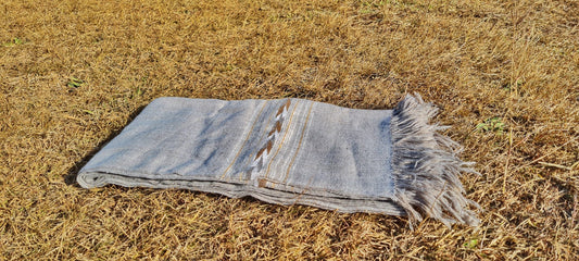 mixed cotton and angora wool shawl