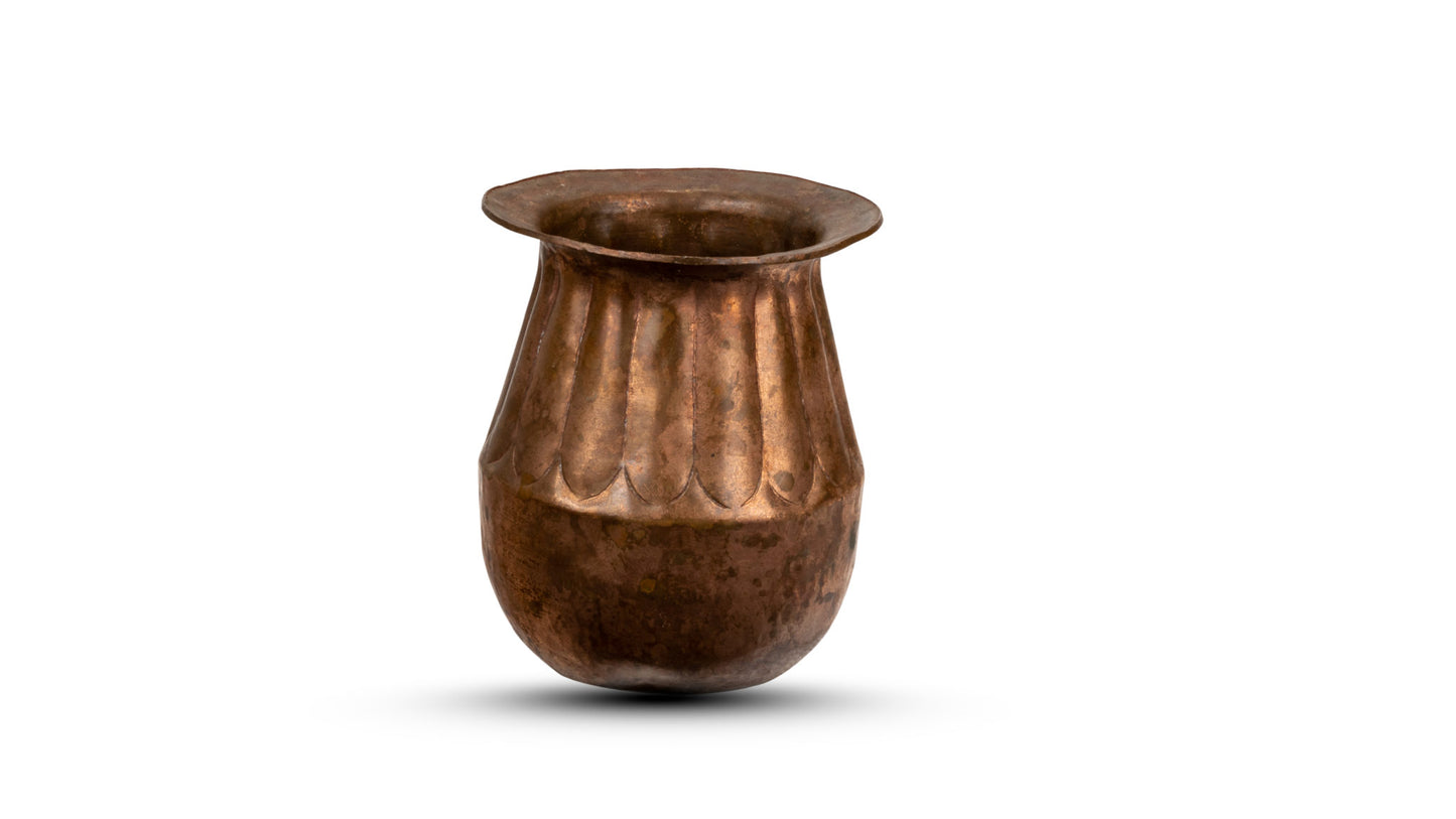 Decorative multipurpose small copperware. White background