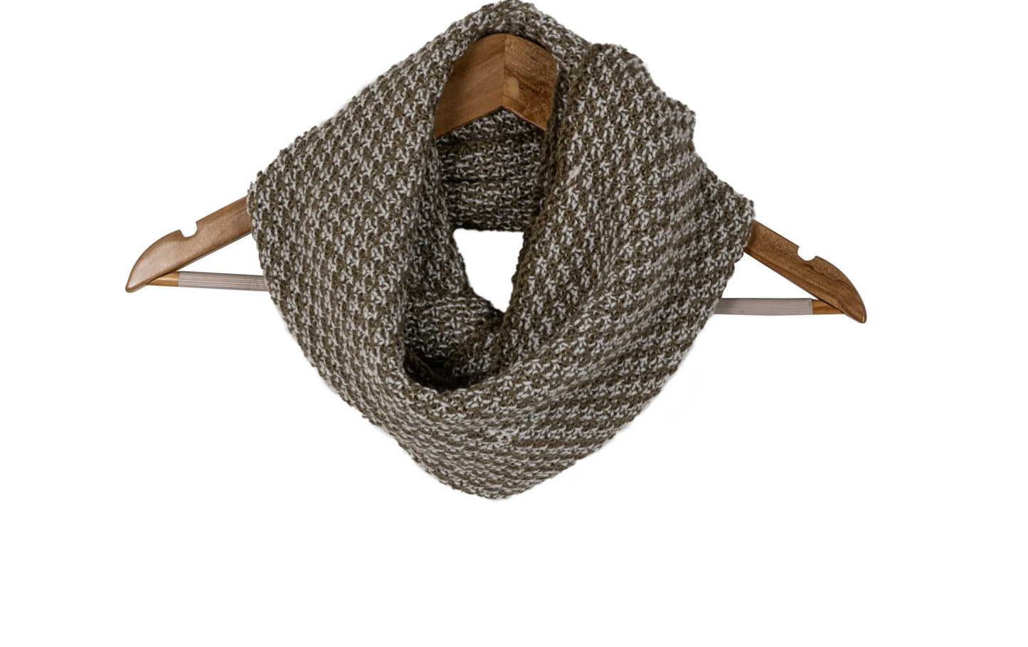 Two-way infinity scarf brown and white