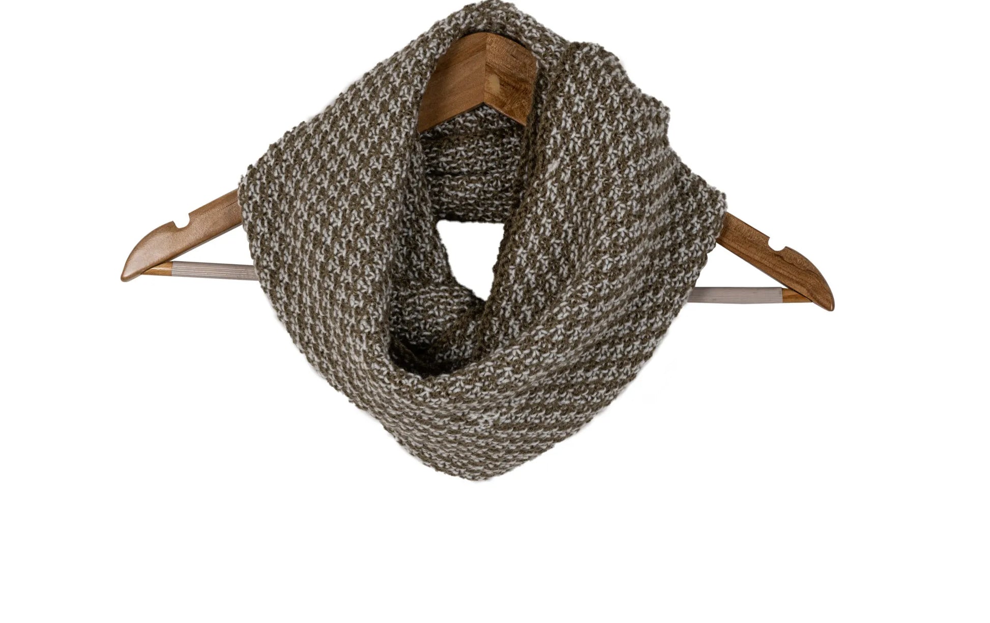 Two-way infinity scarf brown and white