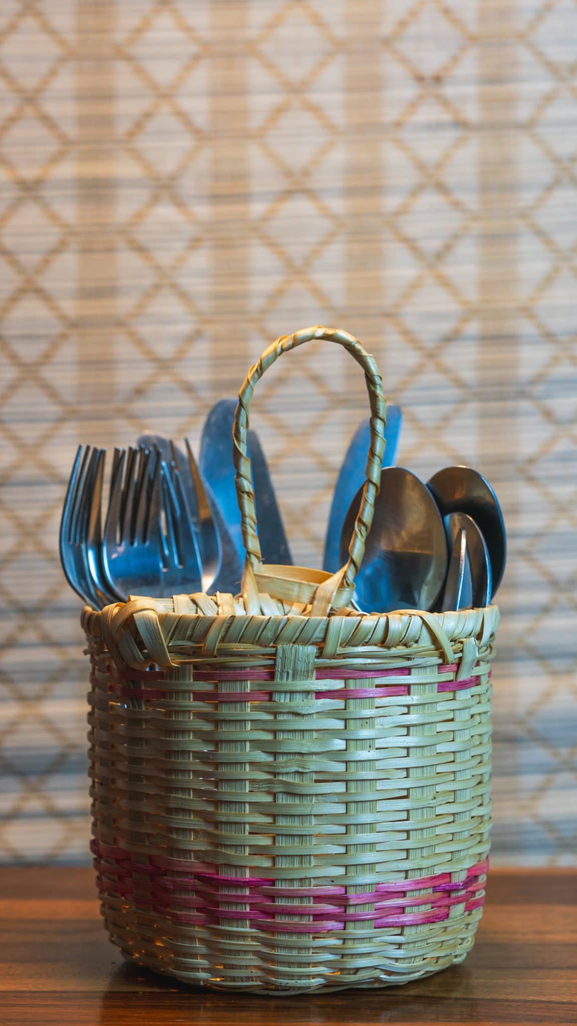 Handmade Bamboo Cutlery Holder
