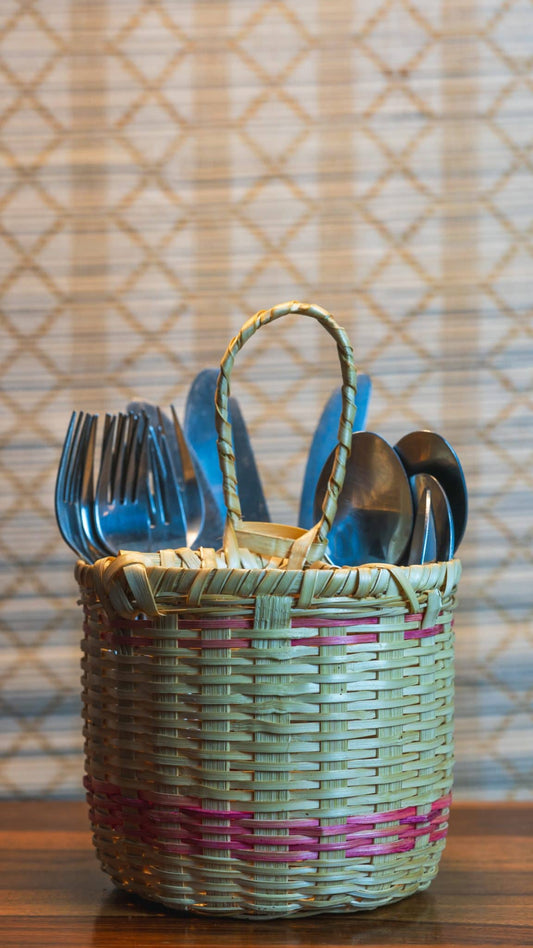 Handmade Bamboo Cutlery Holder