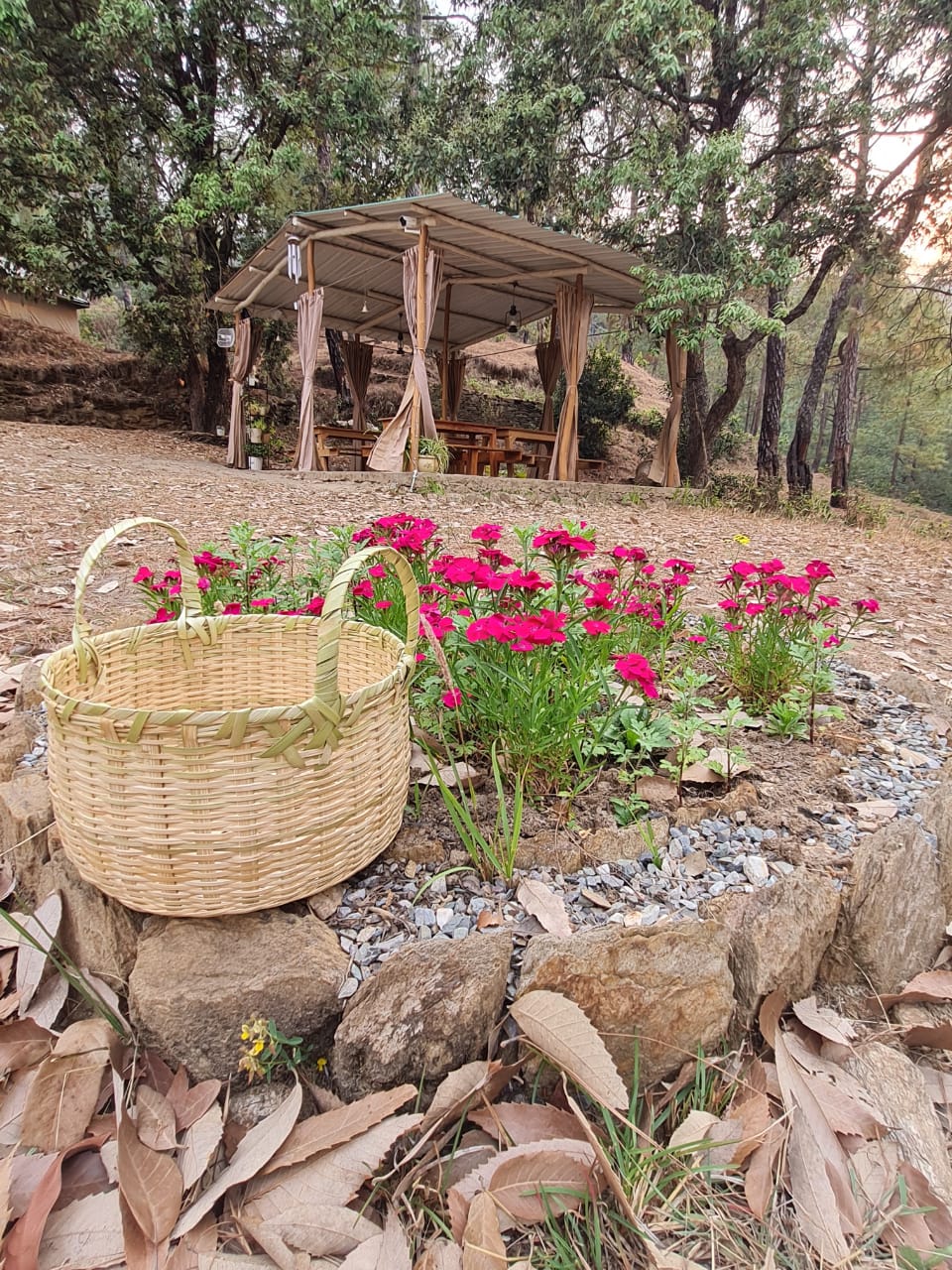 Round bamboo basket from the mountains