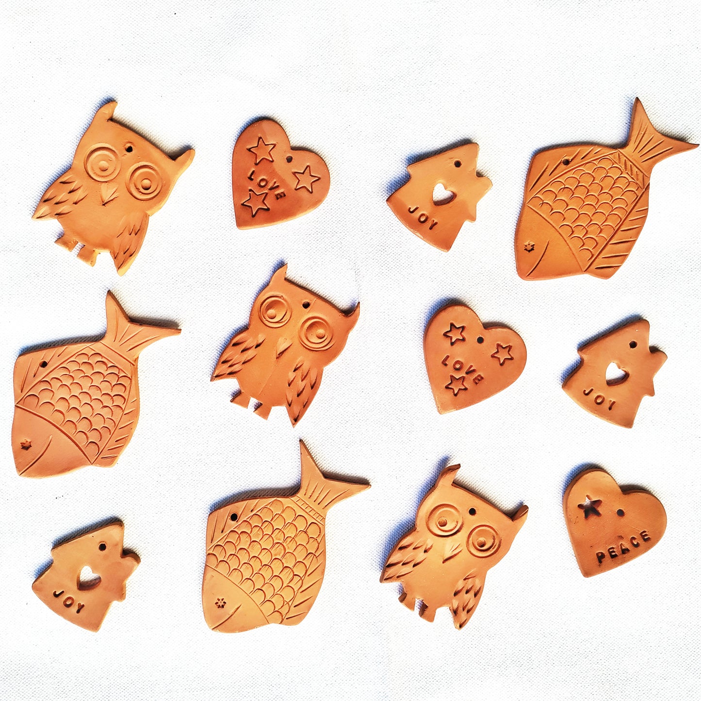 Handmade Terracotta Decorations and Ornaments | Set of 12