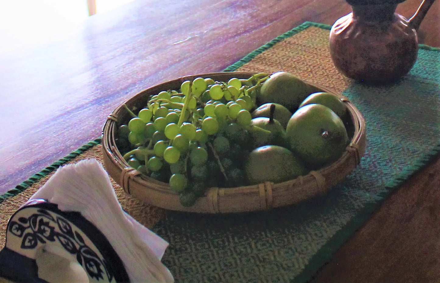 Bamboo round fruit tray